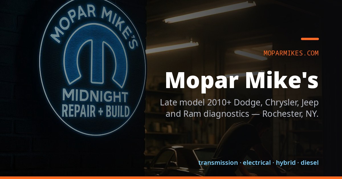 Mopar Mike's Midnight Repair and Build
